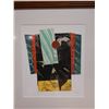 Image 2 : Abstract Kimono Watercolor Artwork ,Signed by Artist Woolland (?) 2000, 18.5" x 20" Framed & Matted
