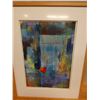 Image 2 : Abstract Midnight Blue Artwork Signed by Artist George Wolland (?), 29" x 38" Framed & Matted