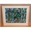 Image 1 : Abstract Artwork Signed by Artist George Wolland (?) 2000, Framed & Matted 38" x 30"