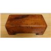 Image 1 : Curly Koa Wooden Box w/ Hinged Lid & Fabric Interior Stamped by Artist Tsumoto