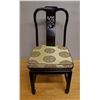 Image 1 : Carved Wooden Chair w/ Asian-Motif Seat Cushion 17" x 17" x 38"H