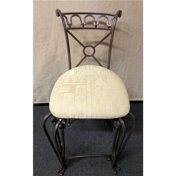 Metal Bar-Height Chair w/ Seat Cushion 18" x 16" x 42"H