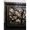 Image 2 : Large Black Lacquered Asian Cabinet w/ Elaborate Mother of Pearl Overlay Accents 120"x29"x78"H