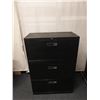 Image 2 : Metal 3-Drawer Lateral Filing Cabinet 36" x 18" x 53"H