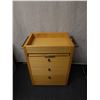 Image 2 : Wooden Barber's 3-Drawer Caddy Table on Wheels 29" x 18" x 33"H