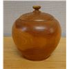 Image 1 : Wooden Turned Jar with Lid 8" Dia, 7.5."H, Marked B39
