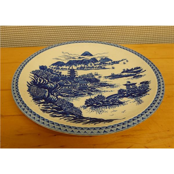 Round Platter w/ Landscape Scene Made in Japan 12.5" Dia