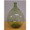 Image 1 : Green Demijohn Dame-Jeanne Single-Stem Glass Vase w/ Maker's Mark 9.5" Dia, 17"H