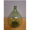 Image 2 : Green Demijohn Dame-Jeanne Single-Stem Glass Vase w/ Maker's Mark 9.5" Dia, 17"H