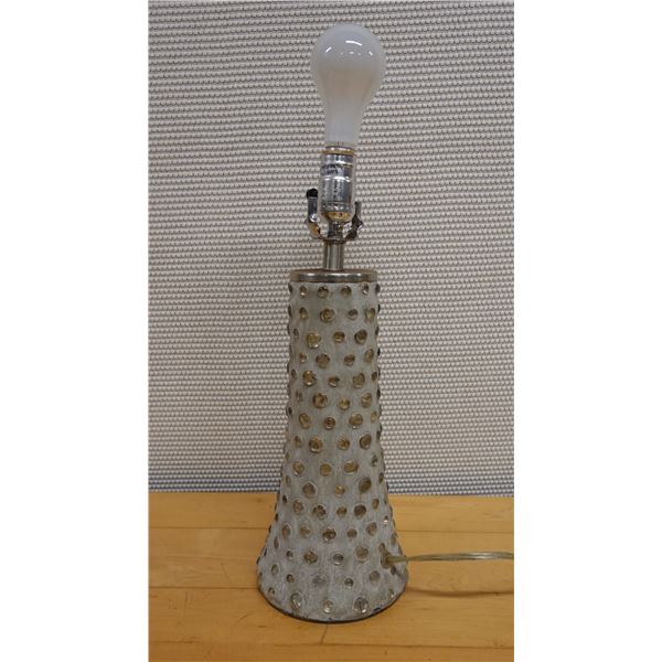 Metal Table Lamp w/ Bead Accents Made in India 6" Dia, 18"H (no shade)