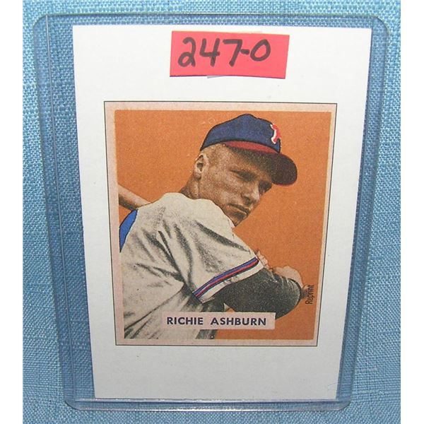 Richie Ashburn Bowman reprint Baseball card