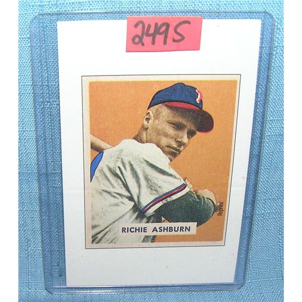 Richie Ashburn Bowman reprint all star baseball card