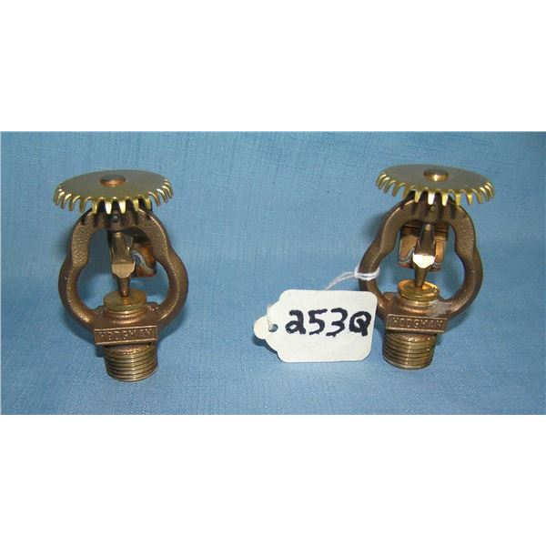Vintage solid brass fire sprinkler heads dated 1962