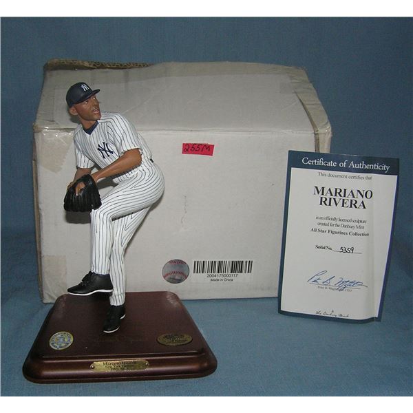 Mariano  Rivera porcelain baseball figure on wood base
