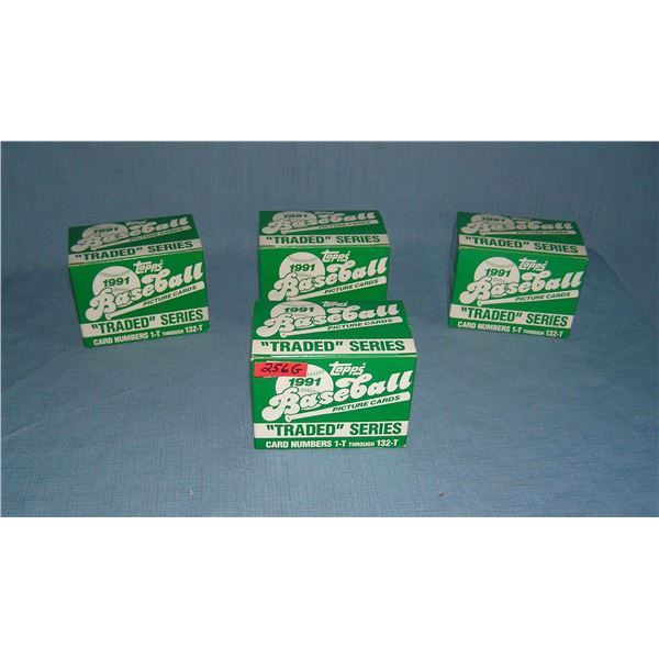 Group of 1991 Topps baseball card traded sets