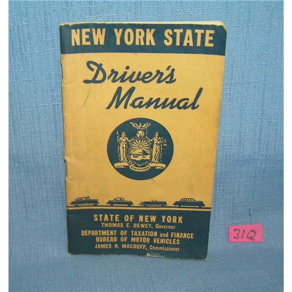 Early New York state driver's manual