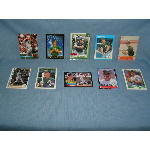Collection of vintage Jose Conseco all star baseball cards