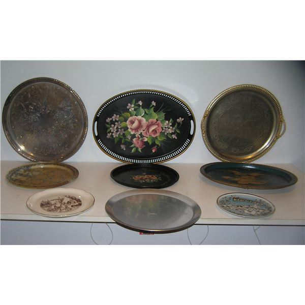 Floral dec. silver plated and souvenir plates