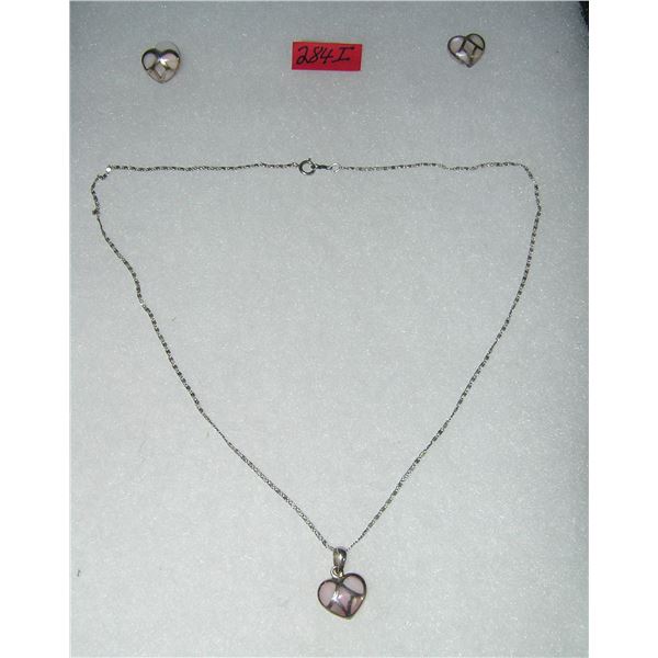 Quality sterling silver necklace and earring set