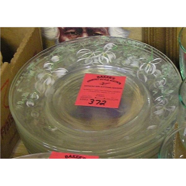 Floral decorated hand painted serving plates