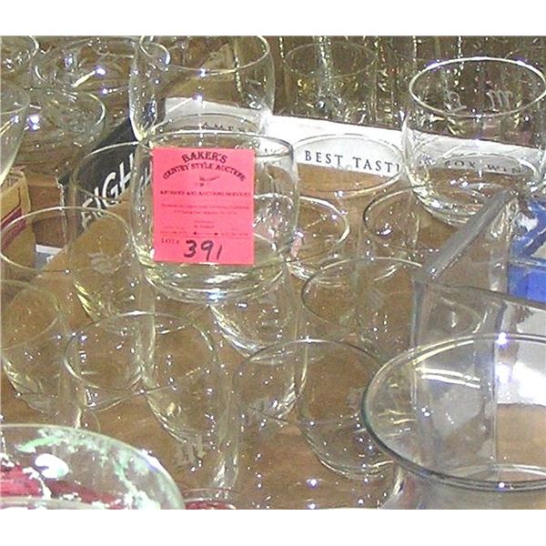 Box of vintage estate drinking glasses