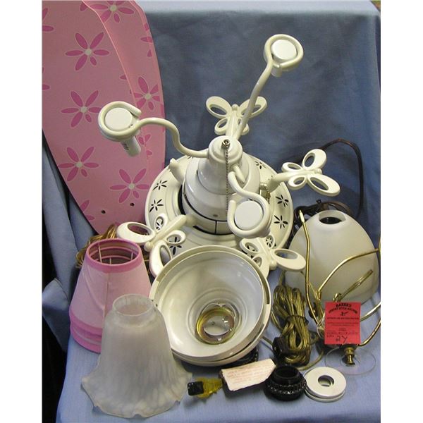 Group of lamp parts and accessories