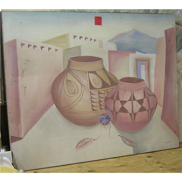 Southwestern themed painting signed Joseph