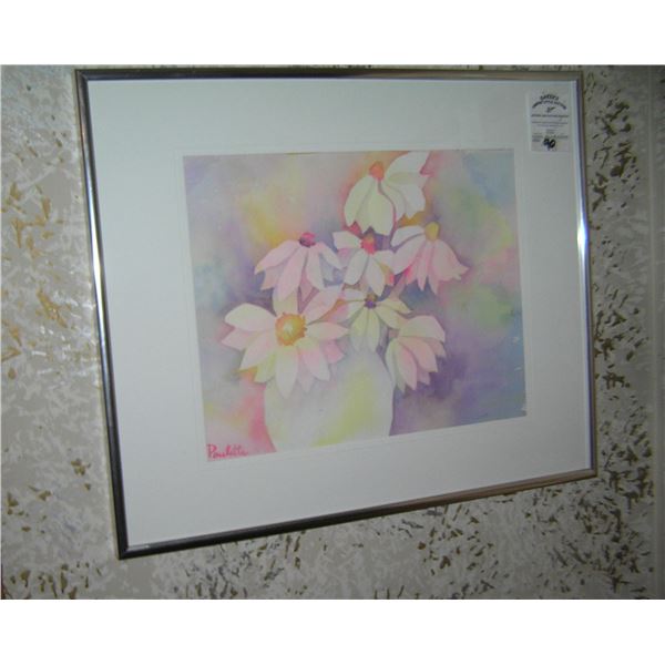 Floral water color signed Paulette