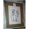 Artist signed original art work matted and framed