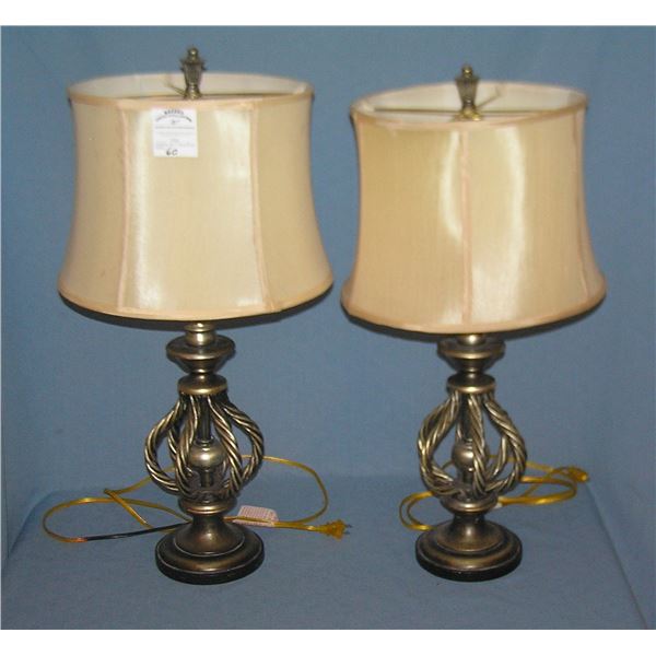 Pair of rope tied style table lamps