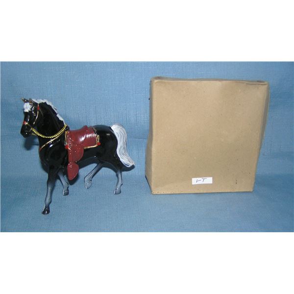 All hand painted cast metal western style riding horse