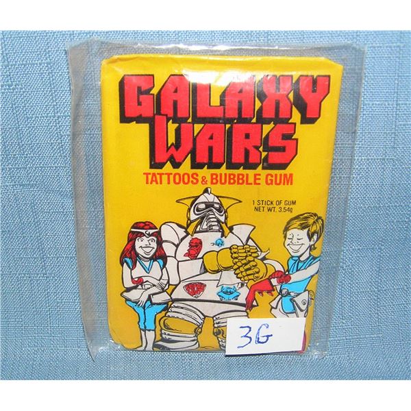 GalaXY Wars unopened wax pack of tattoos and bubble gum