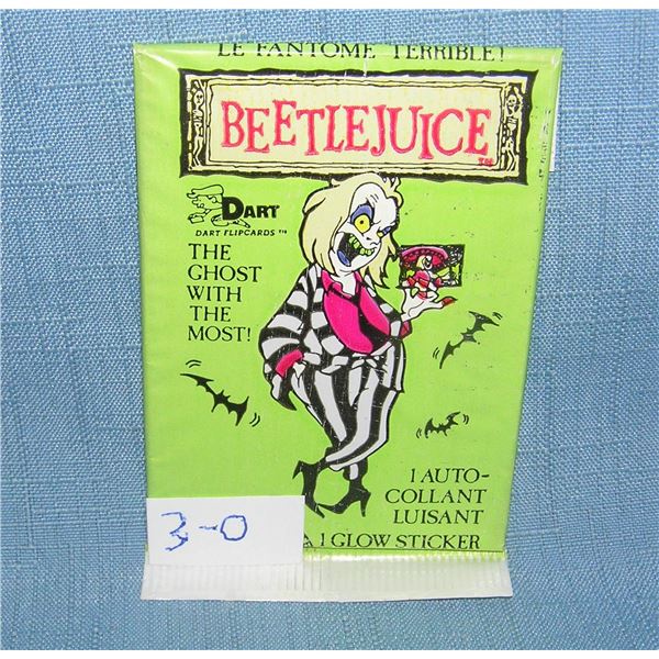 Beetle Juice unopened foil pack of collector cards