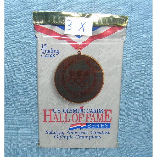 US Olympic Hall of Fame unopened wax pack of collector cards