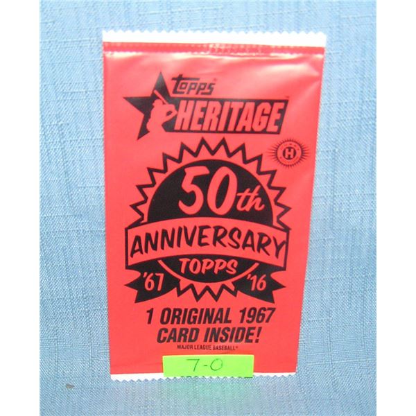 Topps Heritage 50th anniversary original 1967 baseball card factory sealed pack