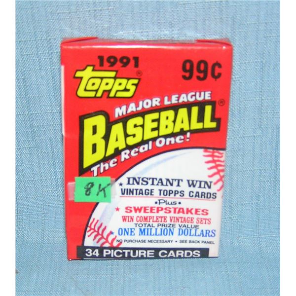 Topps factory sealed 1991 baseball card pack