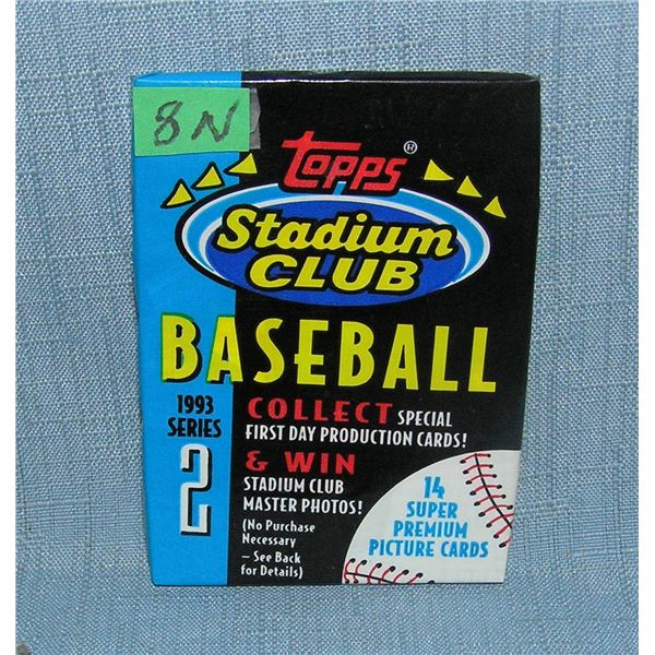 Topps factory sealed 1993 Stadium Club baseball card pack