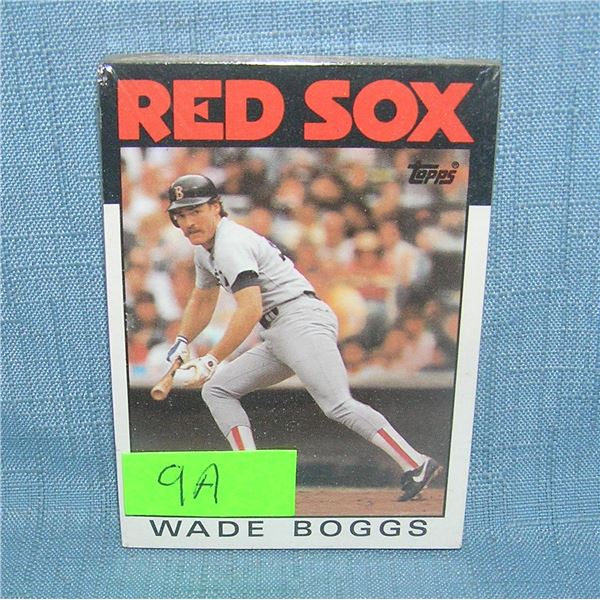 1986 Topps cello pack featuring Wade Boggs