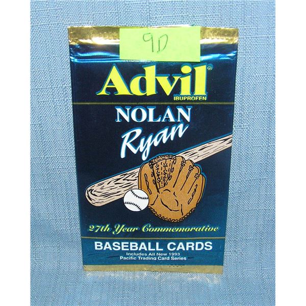Advil Nolan Ryan factory sealed baseball card pack