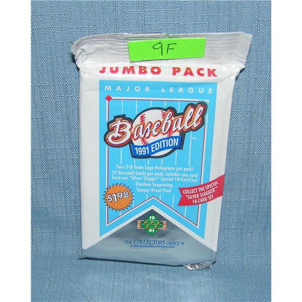 Upper Deck factory sealed 1991 jumbo pack of baseball cards