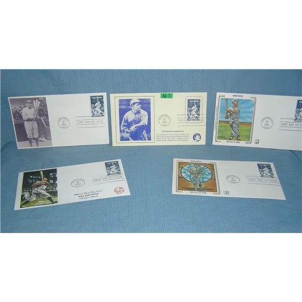 Group of Babe Ruth first day stamps and covers