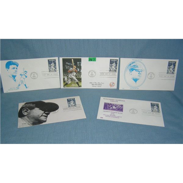 Group of Babe Ruth first day stamps and covers