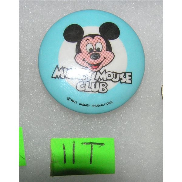 Mickey Mouse Club pictural pin back button