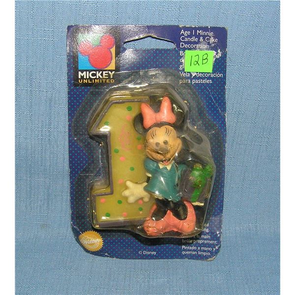 Vintage Minnie Mouse first birthday candle