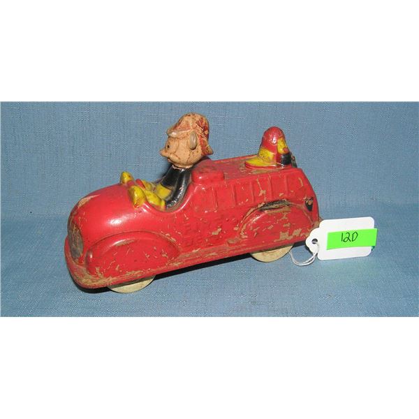 Donald Duck Sun Rubber fire truck circa 1930s