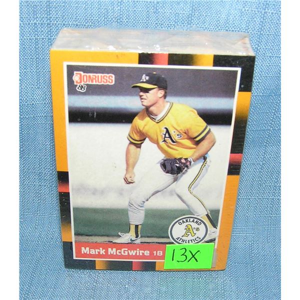 Donruss 1988 all star baseball card set picturing Mark McGwire