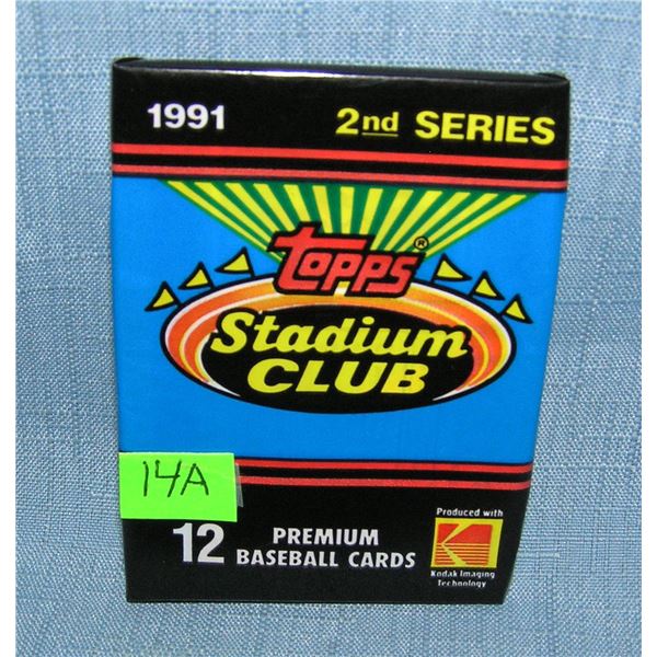 Topps Stadium Club 1991 cello pack of baseball cards