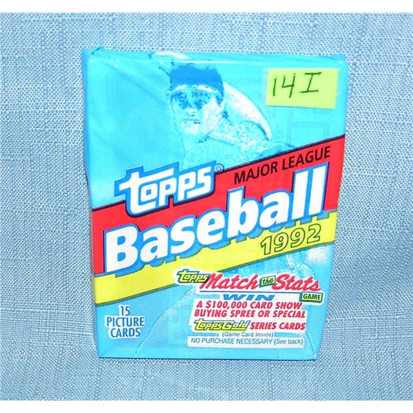 Topps 1992 baseball cello pack