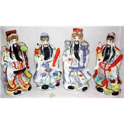 4 Chinese Statues 11" Tall