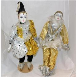 2 Porcelain Dolls 23" Tall